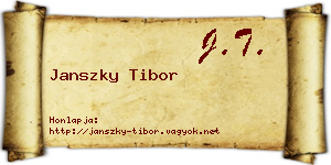 Janszky Tibor névjegykártya